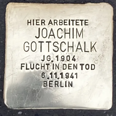 Stolperstein für Joachim Gottschalk Quelle: DENK-ZEICHEN e.V.