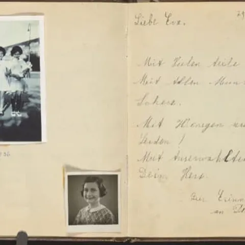 Anne Frank's page in the "Posie Book".