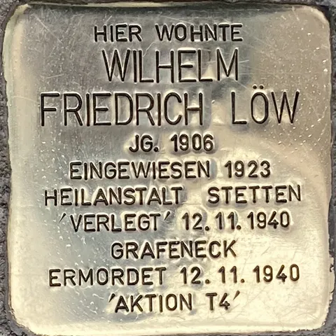 Stolperstein für Wilhelm Friedrich Löw DENK-ZEICHEN e.V.