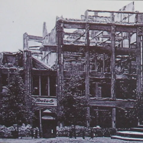 Kaufhaus Biermann, kriegszerstört 1945
