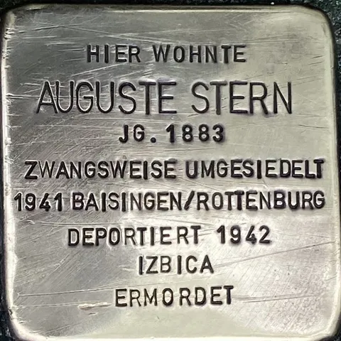Stolperstein für Auguste Stern Quelle: DENK-ZEICHEN e.V.
