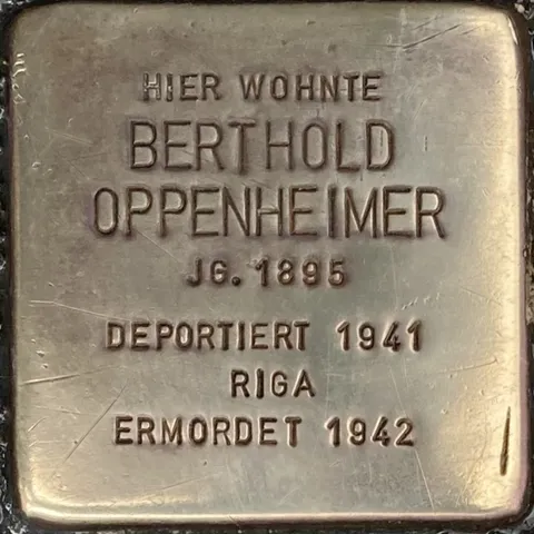Stolperstein für Berthold Oppenheimer Quelle: DENK-ZEICHEN e.V.