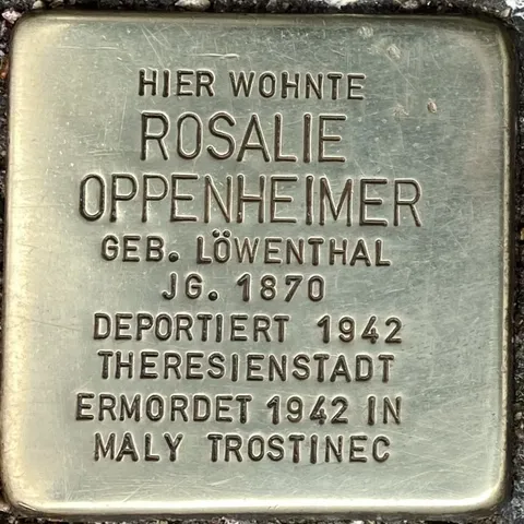 Stolperstein für Rosalie Oppenheimer Quelle: DENK-ZEICHEN e.V.
