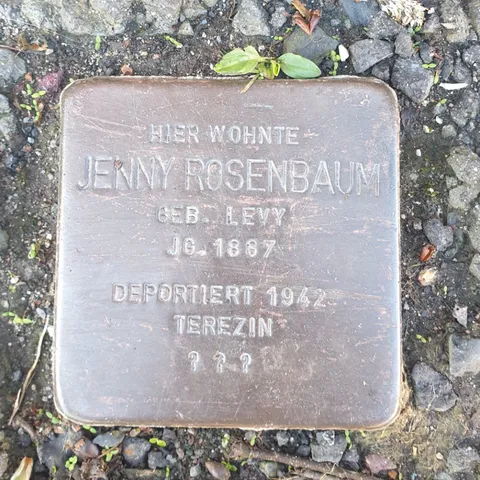 Stolperstein für Tochter Jenny Rosenbaum, geb. Levy, Jahrgang 1887, deportiert 1942 nach Terezín (Theresienstadt)