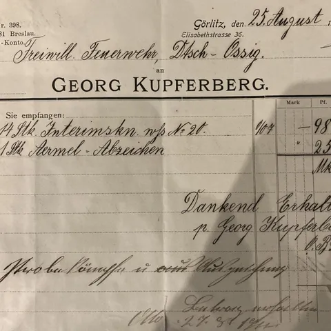 An original receipt from the Kupferberg's Store Photo courtesy of the Lauren Leiderman