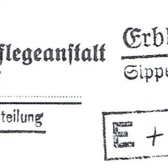 Dienstsstempel der "Heilanstalt" Wunstorf; Quelle Kreis und Stadtarchiv Nienburg/Weser