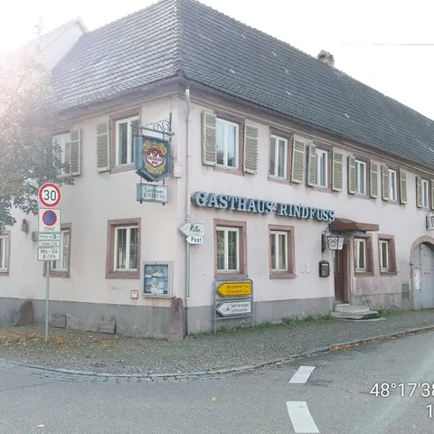 Das damalige Wohnhaus, bis vor einigen Jahren Gasthof Rindfuss